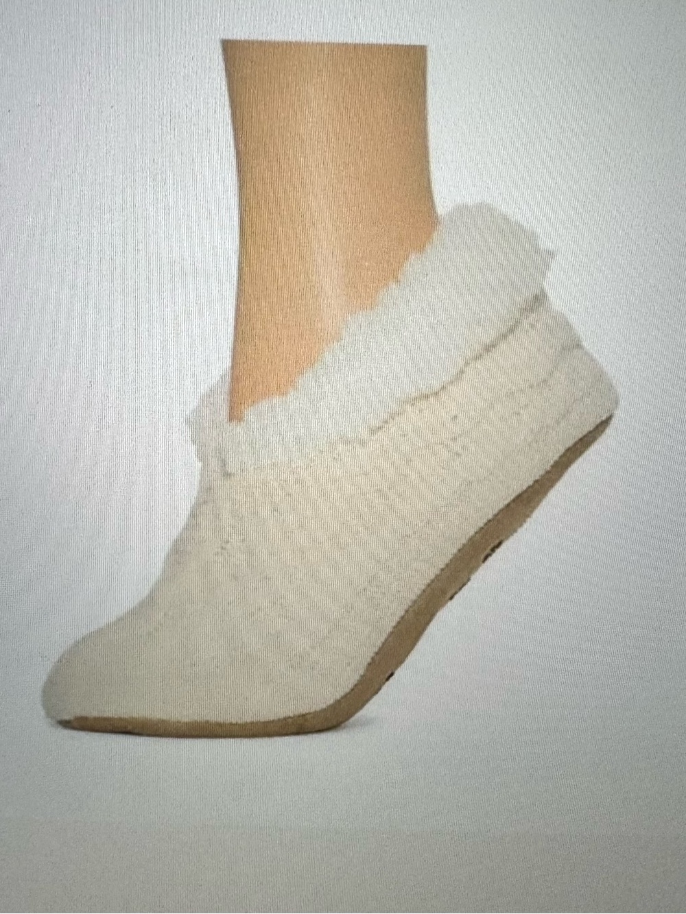 Mixit Women's Cream Faux-Shearling Lined Slip-On Slipper L/XL